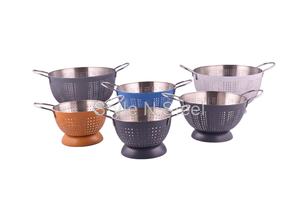 ชุดกระชอนกรองผลไม้สแตนเลสสีขาวคุณภาพสูง พร้อมหูจับแบบลวด สำหรับใช้ในชีวิตประจำวัน - Product Image 1