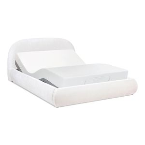 Letto imbottito con piattaforma a terra Archie Queen Almond White Puffy - Product Image 5