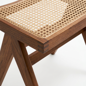 Silla de Comedor Moderna de Madera Maciza y Ratán con Asiento y Respaldo de Mimbre Tejido, Silla Lateral Nórdica sin Brazos para Comedor, Cafetería y Hotel - Product Image 5