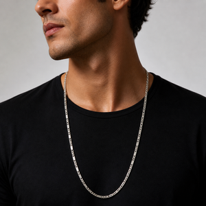 Cadena de Eslabones Figaro de Plata de Ley 925 para Hombre, Collar Romántico, Clásico y Moderno, Unisex, para Boda, Uso Diario, Fiesta, Regalo - Product Image 4
