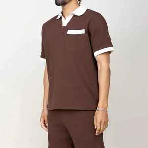 Ensemble polo et short assortis pour homme, coton piqué, uniforme d'été, vêtements promotionnels, fournisseur OEM ODM - Product Image 3