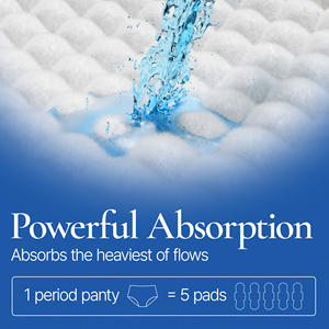 Culotte menstruelle jetable INERTIA Maxi en coton biologique - Super haute absorption, protection 360° contre les fuites, pour la nuit - Product Image 5