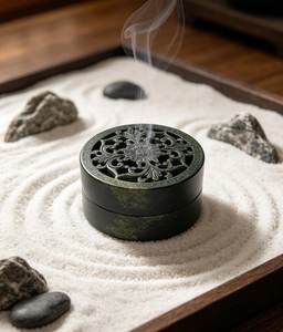 Wooden <b>Incense</b> Burner & <b>Aromatherapy</b> <b>Diffuser</b> with Stylish Sandalwood Design for Religious Bakhoor <b>Holder</b> Spring/Summer Use - Product Image 1