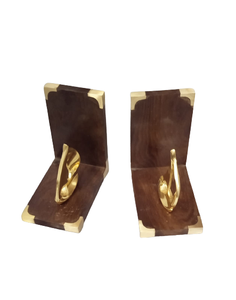 ADIBA HOME DECOR AHDOO-1, serre-livres ronds en bois réglables de style Art Déco, ensemble multi-pièces fait à la main pour la décoration de la maison - Product Image 5