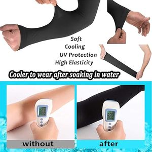 <b>Arm</b> <b>Sleeves</b> Solid Color <b>Compression</b> Cooling <b>Sleeve</b> for Men White Black Sport Wear - Product Image 3
