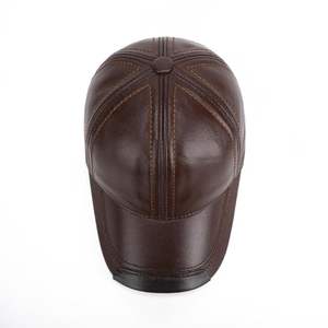 Gorra de Béisbol de Cuero Personalizada OEM, Piel de Vaca Genuina, Correa Ajustable, Visera Curva, Gorra de Moda Vintage Unisex de Primera Calidad - Product Image 3