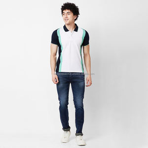 Nardon Apparel Camisas de polo de golf informales cómodas con cuello informal para hombre Diseño de rayas 100% algodón de manga larga - Product Image 2