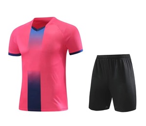 Conjunto de Camiseta de Fútbol de Manga Corta con Cuello en V para Hombre, Color Degradado, Poliéster que Absorbe la Humedad, Ajuste Atlético, para Todas las Temporadas - Product Image 1