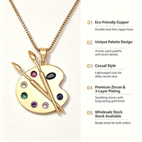 Kalung Liontin Desain Papan Gambar Trendy QIKU, Rantai Leher Tembaga Zirkon Kubik, Perhiasan Punk Wanita, Hadiah, Harga Grosir