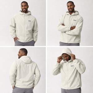 Chaqueta cortavientos con capucha para hombre, ligera, con cremallera, informal, moderna, de nailon, para exteriores, venta al por mayor OEM, fabricante. - Product Image 2