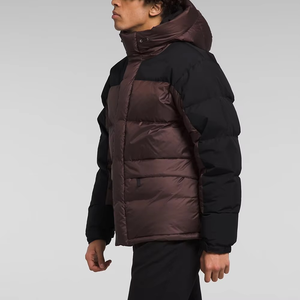 Men Hooded Puffer <b>Jacket</b> Color Blocking Windproof Polyester Winter Coat Casual Outdoor Wear Regular Fit Thick <b>Padding</b> Zipper - Product Image 2