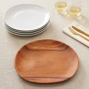 Premium Solid Wooden Dinner <b>Plate</b> For Restaurants Hotels Catering Events Handmade Natural Finish Reusable Serving Tableware - Product Image 1