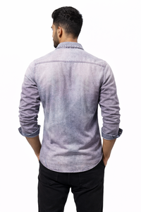 Chemise en jean vintage 2025 pour homme, décontractée, couleur unie, manches longues, effet délavé - Product Image 2