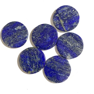 Monedas planas redondas azules de 20mm de alta calidad, lapislázuli Natural, piedras preciosas sueltas, certificación IGI RIDA CREATIONS, fabricación de joyas - Product Image 3