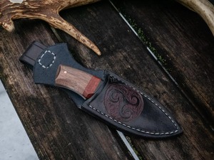 Couteau à dépecer artisanal en acier Damas, lame pleine longueur, biseautée, pour camping, chasse et usage général - Product Image 5