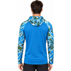 Camiseta de Pesca con Capucha y Manga Larga para Hombre, Camuflaje Azul, Protección Solar UPF 50, Anti-UV, Ropa de Pesca de Alto Rendimiento - Product Image 4