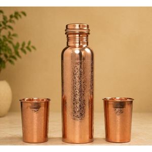 Premium Eco-Friendly CE Certified Ayurvedic Copper Water Bottle Traditional Handcrafted for Daily Wellness and Healthy Hydration - Product Image 1