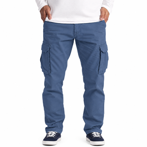 WESTMARK APPAREL INDUSTRY Pantalones Cargo Azules para Hombre, Corte Recto, Lona Ligera, 100% Algodón, Secado Rápido, Transpirables, Múltiples Bolsillos - Product Image 4