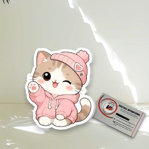 แผ่นแม่เหล็กติดขนตาอะคริลิคทรงดอกไม้สีชมพูน่ารัก พร้อมฮู้ดดี้ลายแมว  สำหรับต่อขนตา  รับผลิตแบรนด์ส่วนตัว - Product Image 5