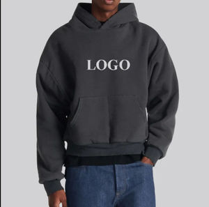 Sudadera con capucha y cremallera de corte holgado para hombre, de algodón de alto gramaje (420 g/m²), servicio OEM, logotipo personalizado en la parte delantera, forro. - Product Image 2