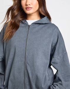 Ensemble 2 pièces streetwear vintage pour femme avec logo imprimé en relief, coupe droite, épaules tombantes, fermeture éclair, coupe-vent en polyester - Product Image 4