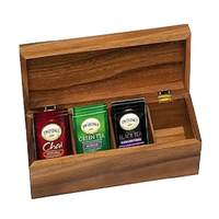 Boîte à thé en bois pour organiser |   Coffret de rangement pour thé à 4 compartiments |   Porte-sachets de thé, organiseur de sachets de thé |   Rangement pour comptoir de cuisine