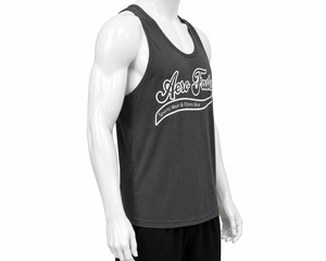 Débardeur sans manches Aero Faster pour homme, couleur anthracite, col rond, 100 % coton, imprimé par transfert thermique, lettres, sportif, respirant, tricoté à l'avant - Product Image 5