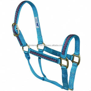 Correa de nailon 100% cosida doble de triple espesor Halter de caballo de nailon con herrajes de latón macizo y ojales Tamaños personalizados disponibles - Product Image 3