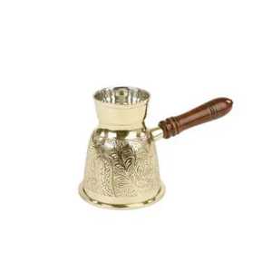 Cafetière turque en cuivre faite à la main, motif floral émaillé coloré, Ibrik Cezve avec longue poignée en bois, cafetière traditionnelle - Product Image 5