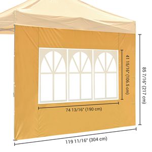 PANTONG 15-1046TPX Gazebo EZ 3x3m con Finestre Giallo Minerale Pergola & Tenda & Gazebo - Product Image 3