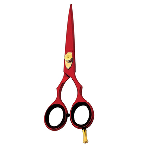 Hot Selling Barber Hair Scissors <b>Red</b> <b>Paper</b> Coated Sharp Durable Blades High Carbon Steel Barber Scissors - Product Image 6