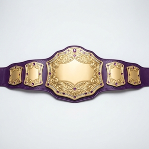 Ceinture de lutte personnalisée, trophée de championnat sportif sur mesure, récompense de compétition, plaques métalliques, sangle en cuir, design sur mesure - Product Image 2