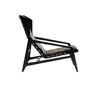 Modern Solid Wood Lounge <b>Chair</b> with Fabric <b>Cushion</b> for Living Room & Hotel Furniture - Product Image 3