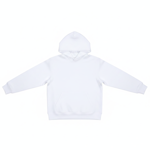 Sweat-shirt à capuche blanc uni de qualité supérieure, épais, personnalisable avec logo, coupe oversize unisexe en molleton pour hommes et femmes - Product Image 6