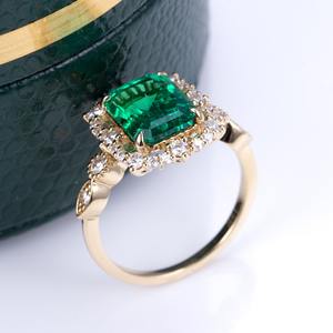 Bague en diamant taille émeraude en or 14K/18K avec pierre précieuse orange, bijou élégant pour le quotidien, importé d'Inde - Product Image 2