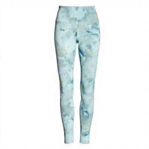 High Waisted Full Length Yoga <b>Leggings</b> With Cloud Print Seamless Spandex Nylon Pants For <b>Women</b> - Product Image 1