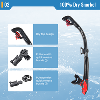 Snorkel Profesional Nuevo con Boquilla Giratoria 3D de 360 Grados, Hebilla de Liberación Rápida, Tubo de PU para Buceo y Snorkel, OEM/ODM