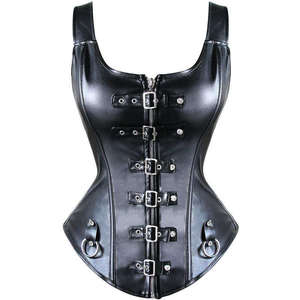 Ensemble Harnais Corset en Cuir, Lingerie Sexy, Style Bondage, Vêtements Fétichistes, Combinaison Bodysuit, Gaine Amincissante Intégrale pour Femme, Contrôle du Ventre - Product Image 1