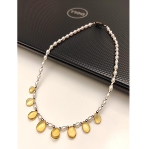 Luminous Premium Quality Silver Plated Brass Pearls Chain For Girls Party Wear Collection - Product Image 1
