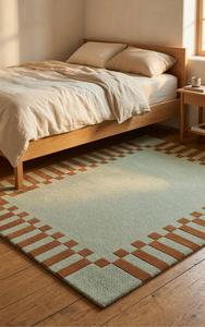 Premium Handmade Wool Non-Slip Hand Tufted Area <b>Rug</b> Featuring Abstract Border Pattern for Contemporary Interior <b>Spaces</b> - Product Image 6