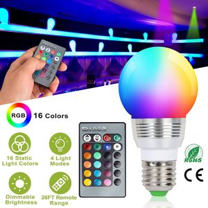 Lampadine LED Smart RGB a 16 Colori Cangianti E27 3W Dimmerabili con Telecomando IR per Illuminazione d'Atmosfera - Product Image 1