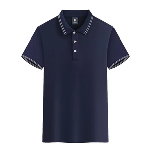 เสื้อโปโลผู้ชายสีขาวเรียบง่าย ผ้าฝ้าย 100% ปักลาย  รับสั่งทำโลโก้ - Product Image 1