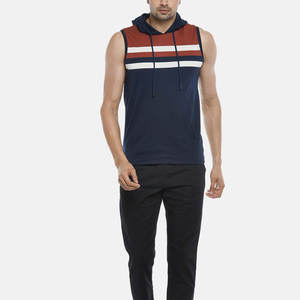 OEM/ODM Custom Logo Hoodies Fitness Sports Tank Top With Hood Gym Training Wear Sleeveless Hoodies For Men - Product Image 4