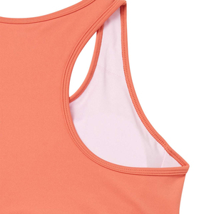 Soutien-gorge de sport dos nageur couleur unie corail pour femme Micah Corporation, maintien moyen, col en U, décoration en maille pour le yoga et la course à pied - Product Image 3