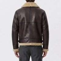 Veste en cuir marron pour homme, veste aviateur B3, veste d'hiver en cuir véritable, cosplay de jeu, costume d'Halloween