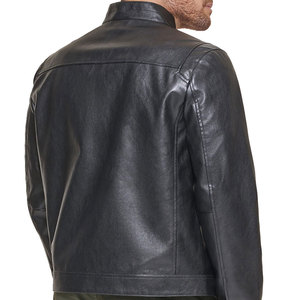 Chaqueta de Cuero Genuino para Hombre, Estilo Racer, Cuello Alto, Corte Ajustado, Chaqueta de Invierno, Logotipo Personalizado, OEM, ODM, Ropa Exterior de Alta Calidad - Product Image 2