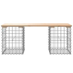 Banco de Jardín de Madera de Pino Macizo con Acero Galvanizado, Banco de Patio Compacto de Madera Natural - Product Image 3