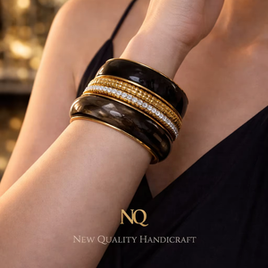 Luxury Resin Metal <b>Bangles</b> <b>Set</b> for Women Handmade Designer Ethnic Bracelet <b>Set</b> Traditional Indian Wedding Jewelry - Product Image 1