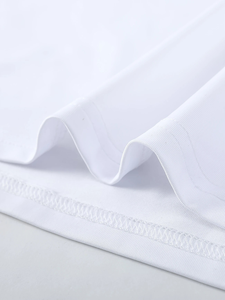 T-shirt à col rond pour homme, manches courtes, 100% coton, coupe classique, blanc uni, décontracté, respirant, séchage rapide, jersey tricoté écologique - Product Image 3