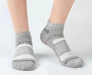 Men's Ankle <b>Socks</b> Solid Gray Knitted Breathable Polyester/Cotton Cuff Logo Sporty Sports Summer Standard Thickness - Product Image 1